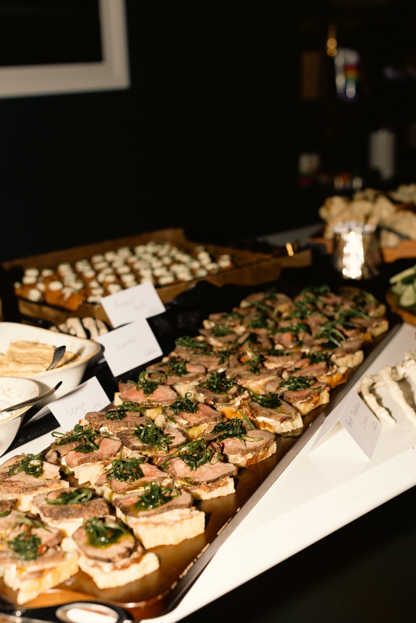 A long banquet service line
