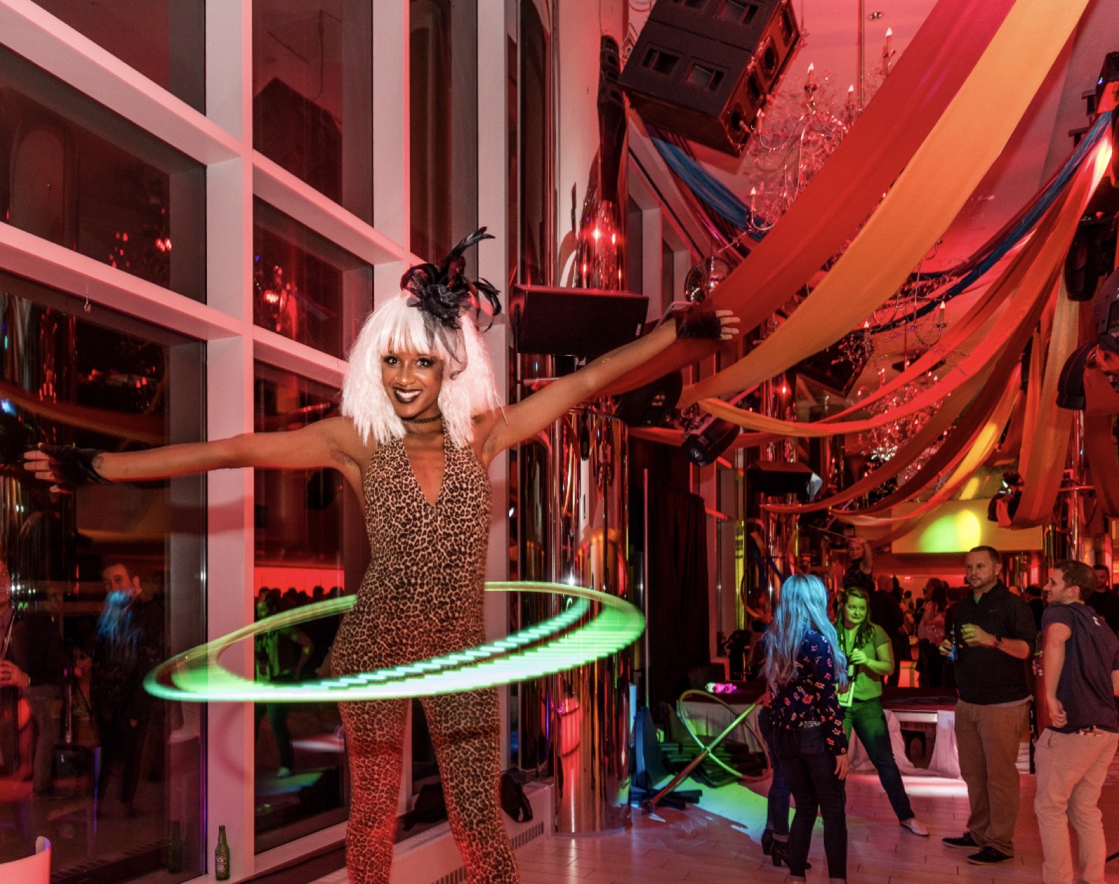 An LED hoop performer